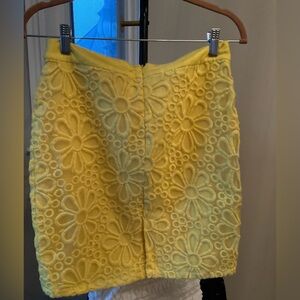 SOLITAIRE Yellow Floral Textured Skirt